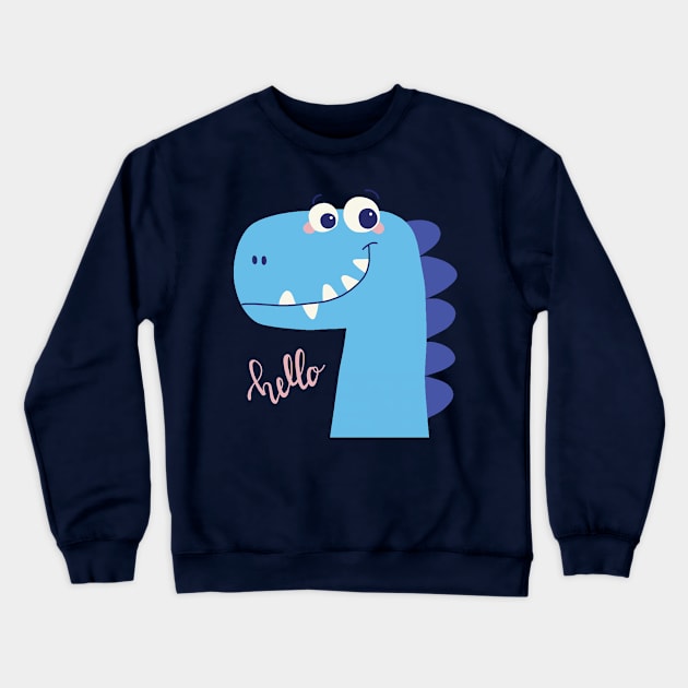 Cute Dinosaur Crewneck Sweatshirt by valentinahramov